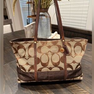 Coach Brown Signature Tote Bag